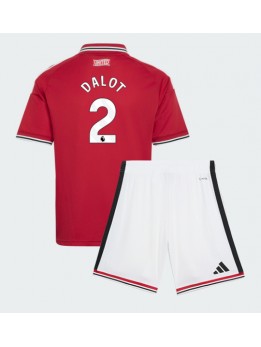 Manchester United Diogo Dalot #2 Replika Hemmakläder Barn 2026-27 Kortärmad (+ byxor)